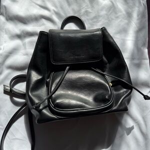 Black Leather Backpack